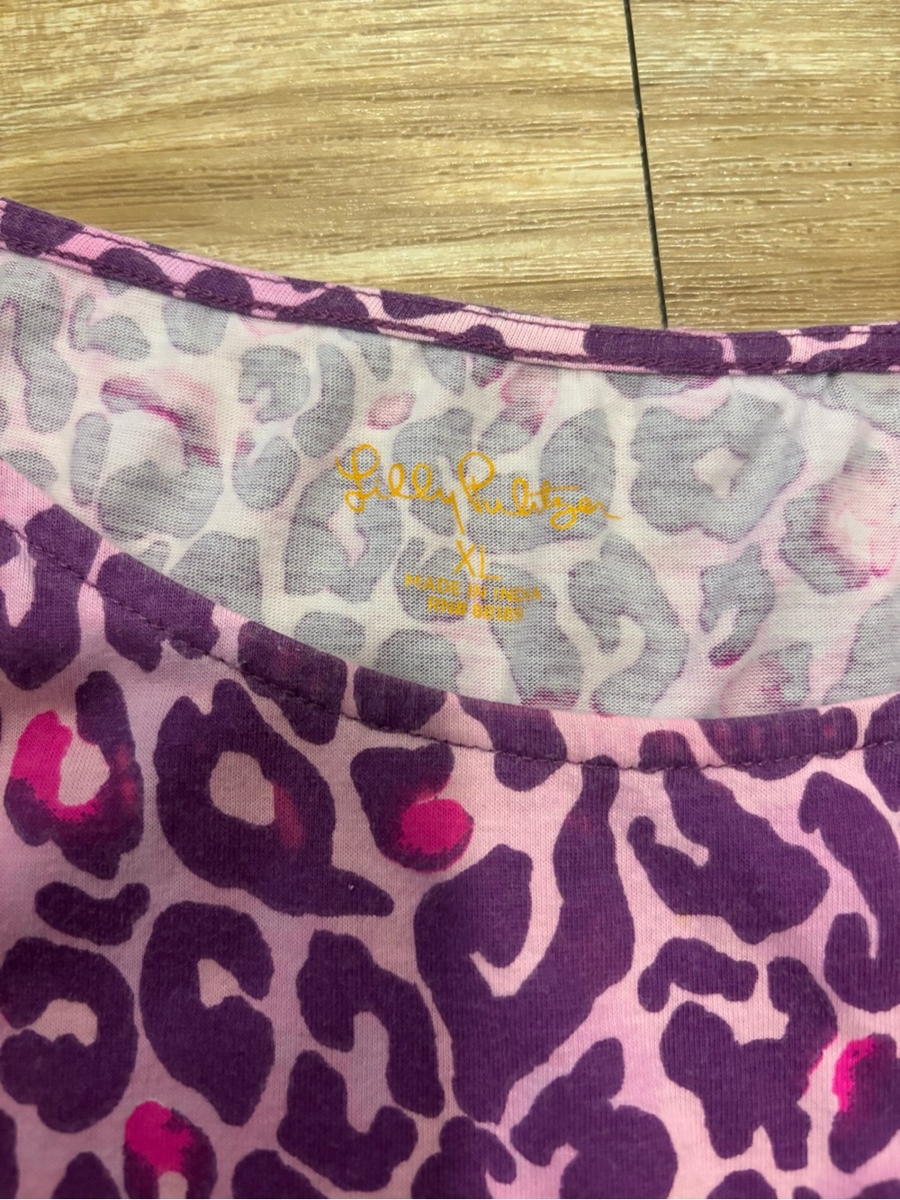 Lilly Pulitzer Purple & Pink Leopard Tiered Dress size XL - Picture 2 of 3
